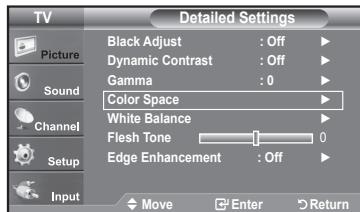 SAMSUNG LN37A450 - Setting the Color Space - 1