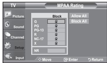 SAMSUNG LN40A450C1D - How to Set up Restrictions Using the "TV Parental Guidelines" - 10