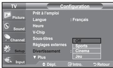 SAMSUNG LN40A450C1D - Réglage du mode Divertissement - 2
