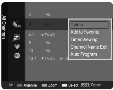 SAMSUNG LN40A540P2F - Setting the Channel List - 1