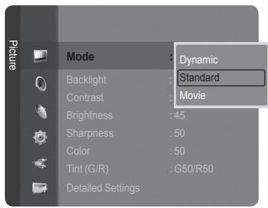 SAMSUNG LN40A650A1F - Changing the Picture Standard - 1