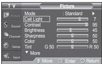 SAMSUNG PN42A450 - Customizing the Picture Settings - 1