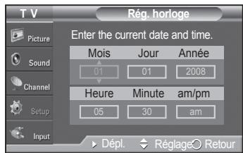 SAMSUNG PN42A450 - Option 1: réglage manuel de l'horloge - 5