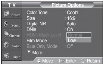 SAMSUNG PN42A450 - Setting the Film Mode - 4