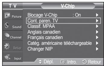 SAMSUNG PN42A450 - Configuration des restrictions à l'aide du système "contrôle TV parental - 3
