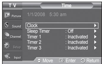 SAMSUNG PN42A450 - Option 1: Setting the Clock Manually - 2