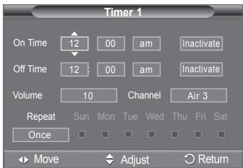 SAMSUNG PN42A450 - Setting the On/Off Timer - 8