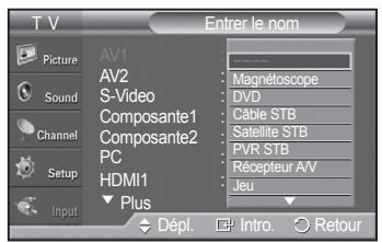 SAMSUNG PN42A450 - Pour entrer le nom de la source d'entrée - 2