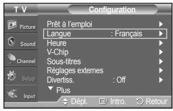 SAMSUNG PN42A450 - Sélection de la langue de menu - 1