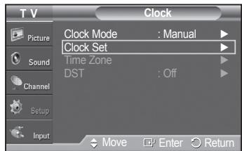 SAMSUNG PN42A450 - Option 1: Setting the Clock Manually - 4