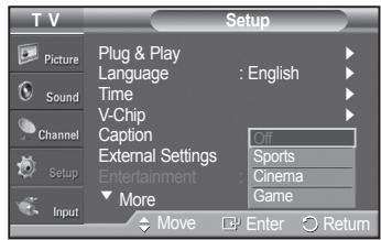 SAMSUNG PN42A450 - Setting the Light Effect - 4