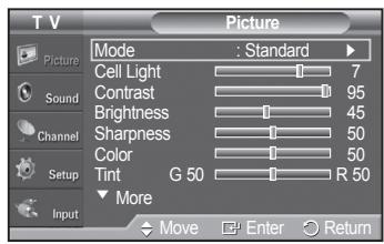 SAMSUNG PN42A450 - Changing the Mode - 1