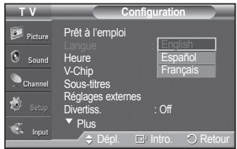 SAMSUNG PN42A450 - Sélection de la langue de menu - 2