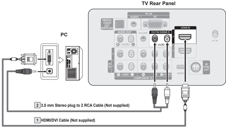 SAMSUNG PN42A450 - Using the HDMI/DVI Cable - 2