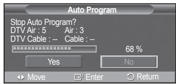 SAMSUNG PN42A450 - Storing Channels in Memory (Automatic Method) - 6