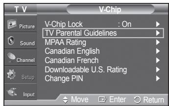 SAMSUNG PN42A450 - How to Set up Restrictions Using "TV Parental Guidelines" - 3