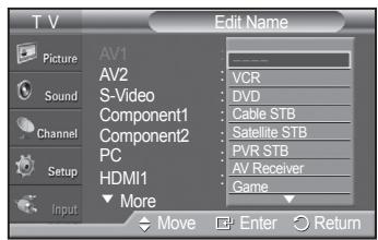 SAMSUNG PN42A450 - To Edit the Input Source Name - 2