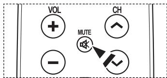 SAMSUNG PN42A450 - Utilisation de la touche de sourdine (mute) - 2
