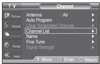 SAMSUNG PN42A450 - Setting Your Favorite Channels - 1