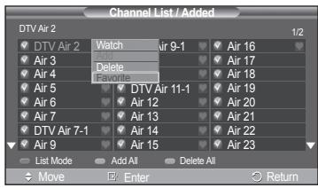 SAMSUNG PN42A450 - Setting Your Favorite Channels - 4