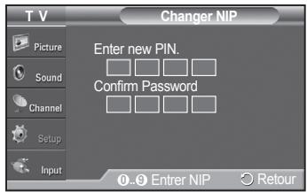 SAMSUNG PN42A450 - Configuration du numéro d'identification personnel (NIP) - 4