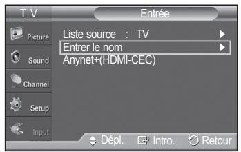 SAMSUNG PN42A450 - Pour entrer le nom de la source d'entrée - 1
