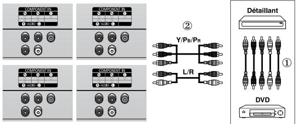 SAMSUNG PPM42M7HBP - Exemple de branchement d'une mosaïque vidéo 2X2 - 1