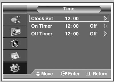 SAMSUNG PPM42M7HBP - Setting and Displaying the Current Time - 2