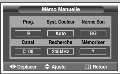 SAMSUNG PS-42V4S - Mémorisation manuelle des canaux - 4