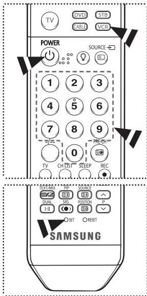 SAMSUNG PS-50Q91H - Réglage de la télécommande pour piloter le magnétoscope - 1