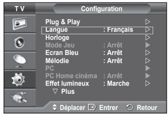 SAMSUNG PS-50Q91H - Langue / écran bleu / mélodie / effet lumineux / mode éco. / niveau noir HDMI - 1