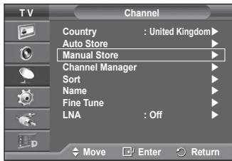 SAMSUNG PS50A416C1D - Storing Channels Manually - 1
