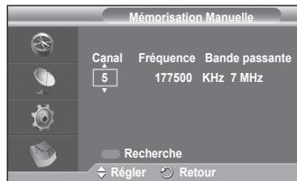SAMSUNG PS50A416C1D - Mémorisation manuelle - 6
