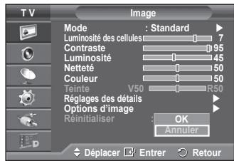 SAMSUNG PS50A416C1D - Réinitialisation des paramètres d'image à leur valeur par défaut - 1