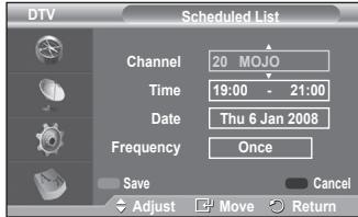 SAMSUNG PS50A416C1D - Scheduled List - 2