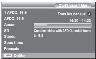 SAMSUNG PS50A416C1D - Lorsque vous regardez un canal, des informations supplémentaires sur le programme en cours peuvent être affichées. - 1