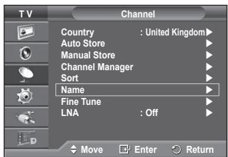 SAMSUNG PS50A416C1D - Assigning Names to Channels - 1