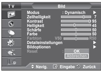 SAMSUNG PS50A416C1D - Zurücksetzen der Bildeinstellungen auf die werkseitig festgelegten Standardwerte - 1