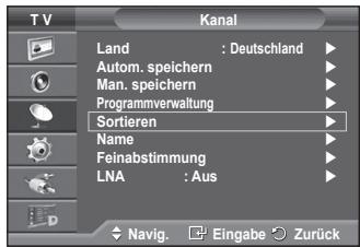 SAMSUNG PS50A416C1D - Sortieren der gespeicherten Kanäle - 1