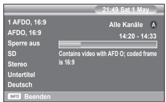 SAMSUNG PS50A416C1D - Während sie ein Programm sehen, können zusätzliche Information darüber angezeigt werden. - 1