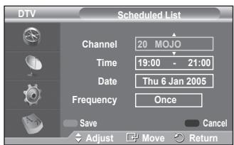 SAMSUNG PS50A416C1D - Scheduled List - 2