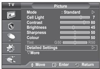 SAMSUNG PS50A550 - You can set detailed picture settings. - 1