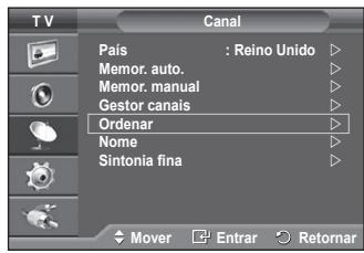 SAMSUNG PS50A550 - Ordenar os canais memorizados - 1