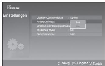 SAMSUNG PS50A550 - Einstellung der Hintergrundmusik: - 4
