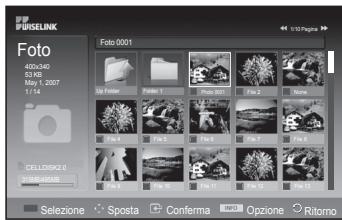 SAMSUNG PS50A550 - Questo menu在哪的 Cartelle e i file JPEG salvati su un dispositivo di memoria USB. - 2