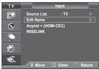 SAMSUNG PS50A550 - You can give a name to the external source. - 1