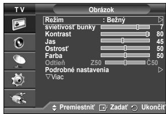 SAMSUNG PS50A550 - Prispósobenie nastavení obrazu - 2