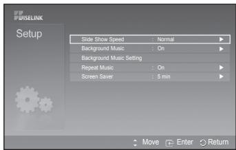 SAMSUNG PS50A550 - Uporabaomensa Setup (Nastavitev) - 2