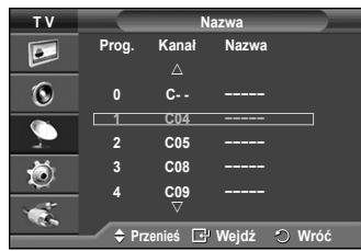 SAMSUNG PS50A550 - Nadawanie nazw kanalom - 2