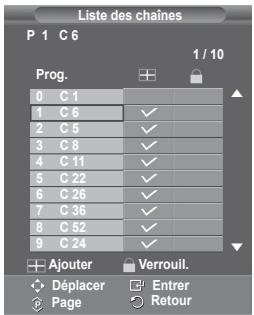 SAMSUNG PS50A550 - Ajout/verrouillage de canaux - 3